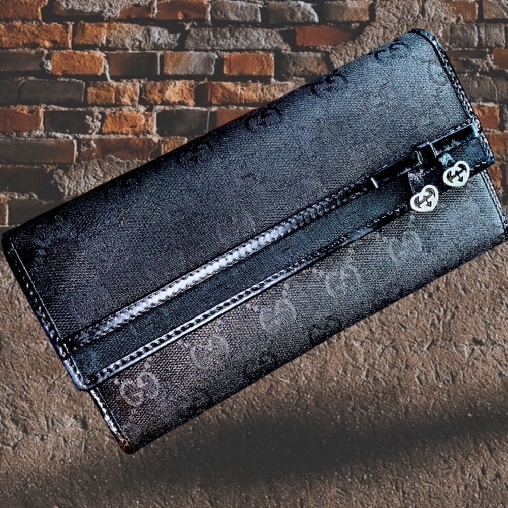 GUCCI GG black coated canvas wallet GG  GUCCI #5518